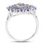 Bague de fiançailles en argent sterling avec tanzanite véritable de 2,27 carats