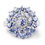 Bague de fiançailles en argent sterling avec tanzanite véritable de 2,27 carats