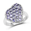 Anillo de Clúster de Tanzanita Genuina de 1.63 Quilates en Plata Esterlina
