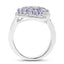 Anillo de Clúster de Tanzanita Genuina de 1.63 Quilates en Plata Esterlina