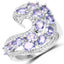 2.21 Carat Genuine Tanzanite Sterling Silver Engagement Ring