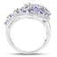 2.21 Carat Genuine Tanzanite Sterling Silver Engagement Ring