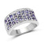 1.23 Carat Genuine Tanzanite Cluster Ring in Sterling Silver