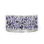1.23 Carat Genuine Tanzanite Cluster Ring in Sterling Silver