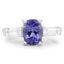 Anillo de Plata Esterlina de 2.00 Quilates de Tanzanita y Topacio Blanco
