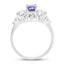 2.01 Carat Genuine Tanzanite and White Topaz Sterling Silver Ring