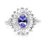 2.01 Carat Genuine Tanzanite and White Topaz Sterling Silver Ring