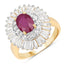 Bague de fiançailles en argent sterling avec rubis de 3,75 carats et topaze blanche