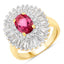 Bague en argent sterling avec topaze rose et topaze blanche de 3,75 carats