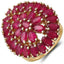 14K Yellow Gold Plated 9.30 Carat Genuine Ruby Cluster Ring
