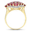 Bague en argent sterling élégante avec rubis de 6,49 carats et topaze blanche