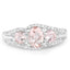 Bague en argent sterling de 1,34 carat en morganite véritable et topaze blanche