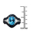 Bague en argent sterling avec topaze bleue et saphirs de 5,02 carats