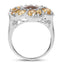 Bague en argent sterling avec quartz fumé et citrine de 3,46 carats
