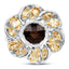Bague en argent sterling avec quartz fumé et citrine de 3,46 carats