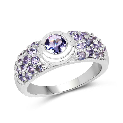 Anillo de plata esterlina .925 con tanzanita genuina de 1.45 quilates