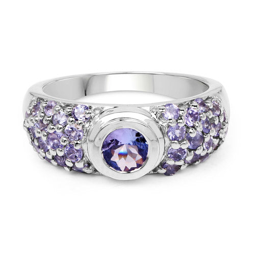 Anillo de plata esterlina .925 con tanzanita genuina de 1.45 quilates