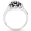 Bague en cluster en saphir bleu de 1,62 carat en argent sterling