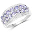 1.44 Carat Genuine Tanzanite & White Topaz Sterling Silver Ring