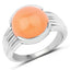 6.00 Carat Genuine Peach Moonstone Sterling Silver Ring