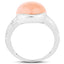 6.00 Carat Genuine Peach Moonstone Sterling Silver Ring