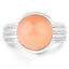 6.00 Carat Genuine Peach Moonstone Sterling Silver Ring