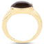 Anillo de Compromiso de Plata Esterlina con Cuarzo Ahumado Baño de Oro Amarillo de 14K