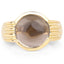 Anillo de Compromiso de Plata Esterlina con Cuarzo Ahumado Baño de Oro Amarillo de 14K