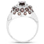 Bague en argent sterling avec quartz fumé véritable de 1,90 carat