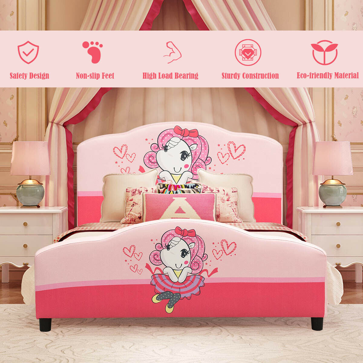 Cama Plataforma Tapizada para Niños - Diseño Encantador