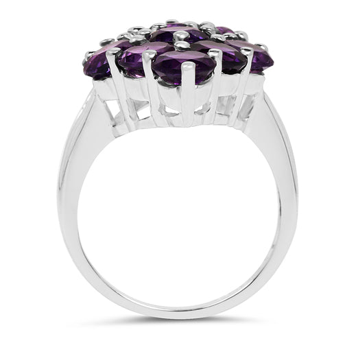 6.78 Carat Genuine Amethyst Sterling Silver Engagement Ring