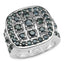 Anillo de Clúster de Zafiro Azul de 2.60 Quilates en Plata Esterlina