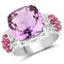 6.55 Carat Amethyst, Ruby & White Topaz Sterling Silver Ring