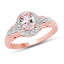 14K Rose Gold Plated Morganite & White Topaz Ring