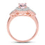 14K Rose Gold Plated Morganite & White Topaz Ring