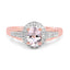 14K Rose Gold Plated Morganite & White Topaz Ring
