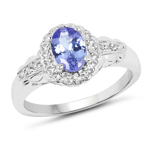 Ensemble de bijoux en tanzanite véritable de 2,46 carats et topaze blanche