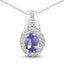 Ensemble de bijoux en tanzanite véritable de 2,46 carats et topaze blanche