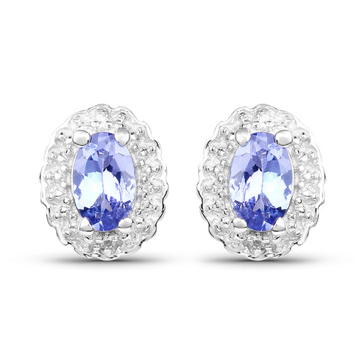 Ensemble de bijoux en tanzanite véritable de 2,46 carats et topaze blanche