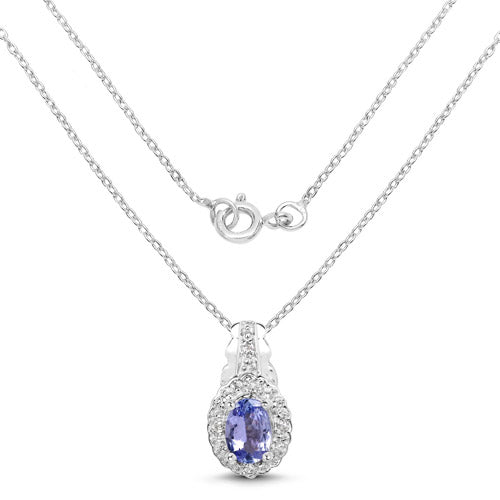 Ensemble de bijoux en tanzanite véritable de 2,46 carats et topaze blanche