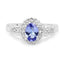 Ensemble de bijoux en tanzanite véritable de 2,46 carats et topaze blanche