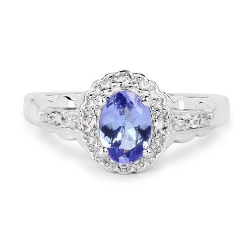 Ensemble de bijoux en tanzanite véritable de 2,46 carats et topaze blanche