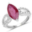 Bague en argent sterling de 3,56 carats avec rubis véritable et topaze blanche
