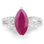 Bague en argent sterling de 3,56 carats avec rubis véritable et topaze blanche