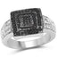 Bague en argent sterling avec diamants noirs et blancs de 0,55 carat