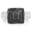 Bague en argent sterling avec diamants noirs et blancs de 0,55 carat