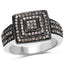 0.42 Carat Genuine Champagne Diamond Sterling Silver Engagement Ring