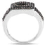 0.42 Carat Genuine Champagne Diamond Sterling Silver Engagement Ring