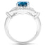 Anillo de Topacio Azul Londres de 3.26 Quilates y Diamante Blanco en Plata de Ley