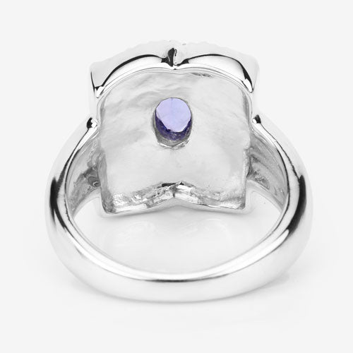 0.44 Carat Genuine Tanzanite Sterling Silver Engagement Ring